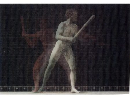 Muybridge Naked man batting - Animated - 3D Lenticular Postcard Greeting Card - NEW Cheap