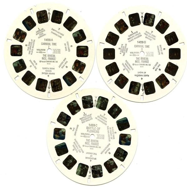 Carnival of Nice - View-Master - 3 Reel Packet - 1950s views - Vintage (ECO-CAR-NICE-BS3D) Online now