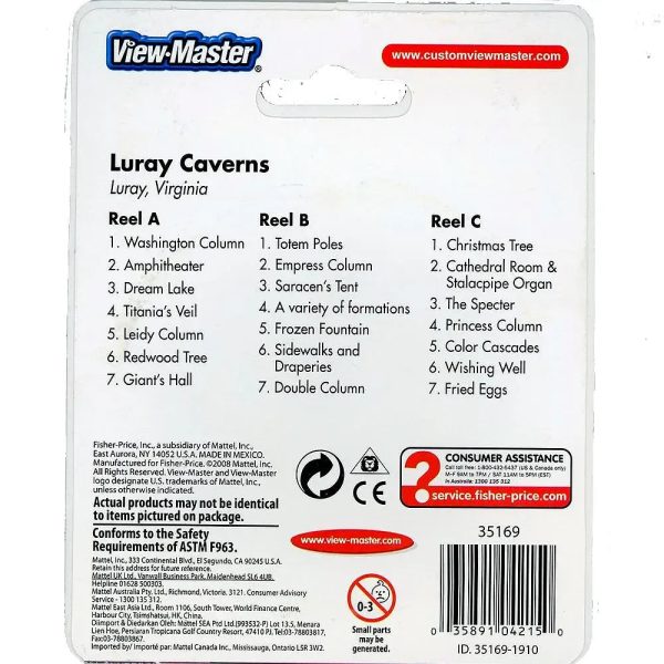 Luray Caverns - View-Master 3 Reel Set on Card - NEW - (VBP-5169) Online now