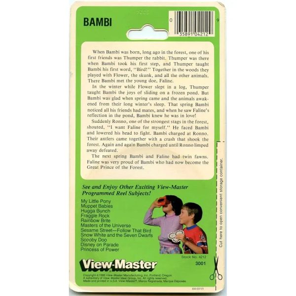 Bambi - View-Master 3 Reel Set on Card - NEW - (VBP-3001) Supply