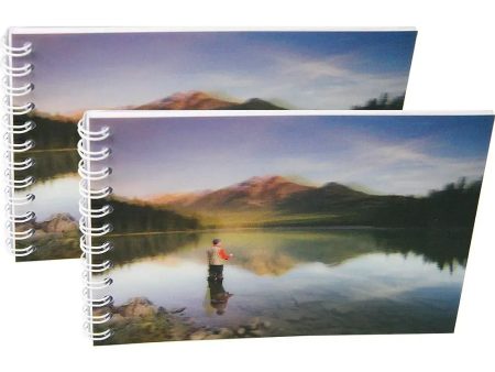 FLY FISHERMAN - Two (2) Notebooks with 3D Lenticular Covers - Unlined Pages - NEW Cheap