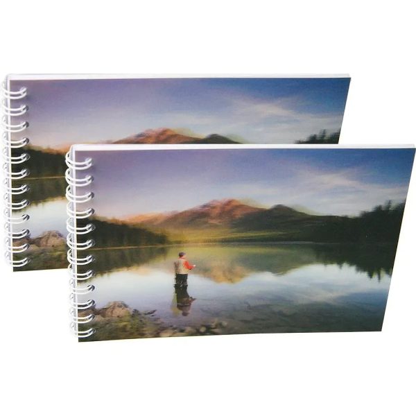 FLY FISHERMAN - Two (2) Notebooks with 3D Lenticular Covers - Unlined Pages - NEW Cheap