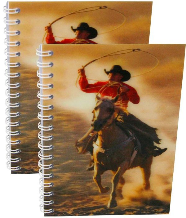 COWBOY - Two (2) Notebooks with 3D Lenticular Covers - Unlined Pages - NEW Online now