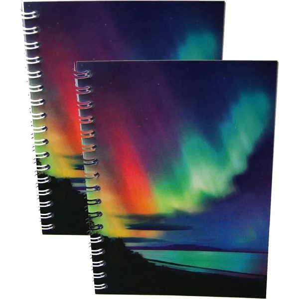 AURORA BOREALIS #1 - Two (2) Notebooks with 3D Lenticular Covers - Unlined Pages - NEW Sale