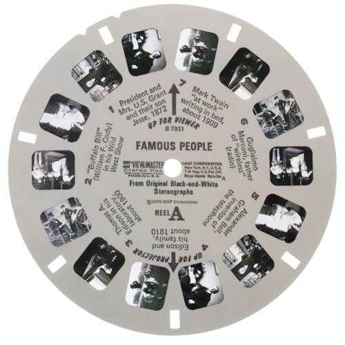 Famous People - View-Master - 3 Reel Packet - 1970s - Vintage - (PKT-B793-G5mint) Fashion