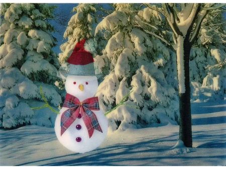 Snowman in the snow - Animated - 3D Lenticular Postcard Greeting Card - NEW Online