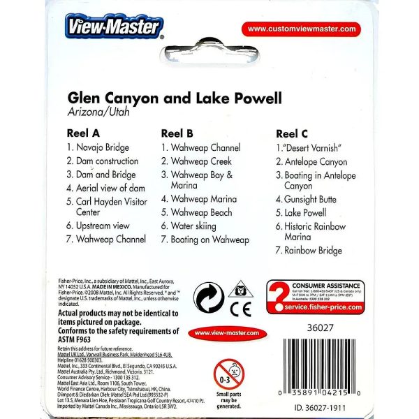 Glen Canyon and Lake Powell - View-Master 3 Reel Set on Card - NEW - (VBP-6027) Sale