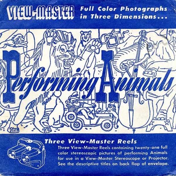 Performing Animals - View-Master - 3 Reel Packet - 1950s views - vintage -  (ECO-PERF-ANI-S2) For Sale