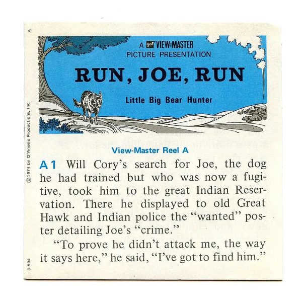 Run, Joe, Run - View-Master - 3 Reel Packet - 1970s -  (ECO-B594-G3A) For Discount