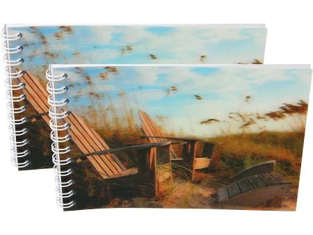 ADIRON DACK CHAIR - Two (2) Notebooks with 3D Lenticular Covers - Unlined Pages - NEW Fashion