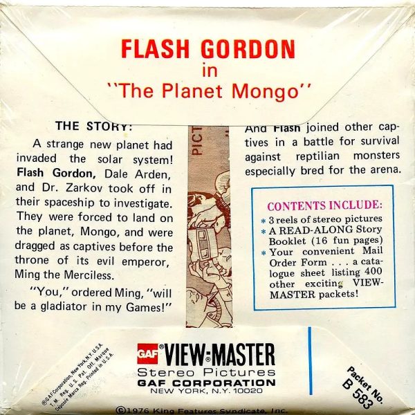 Flash Gordon - View-Master 3 Reel Packet - 1970s - (PKT-B583-G5Bm) For Discount