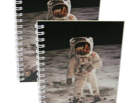 MOONWALK - Two (2) Notebooks with 3D Lenticular Covers - Unlined Pages - NEW Cheap