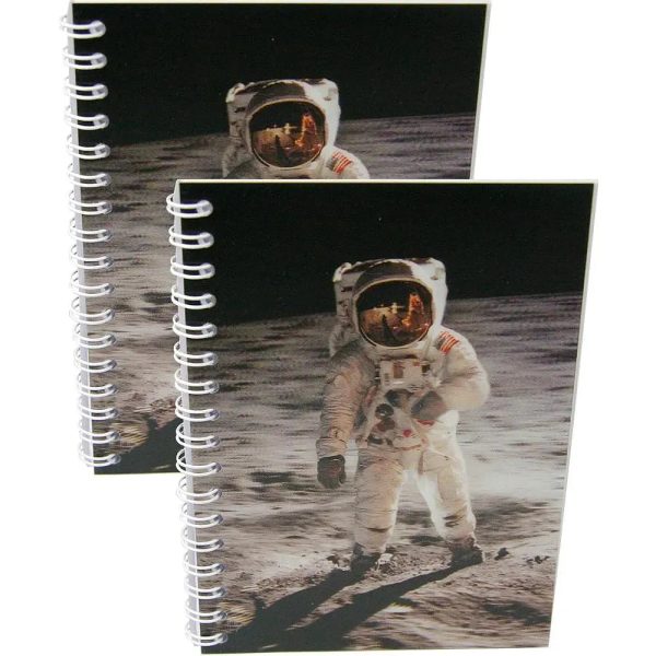 MOONWALK - Two (2) Notebooks with 3D Lenticular Covers - Unlined Pages - NEW Cheap