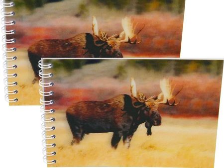 MOOSE BULL - Two (2) Notebooks with 3D Lenticular Covers - Unlined Pages - NEW Online Sale