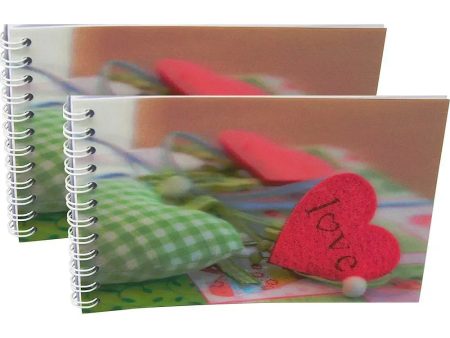 FABRIC HEARTS - Two (2) Notebooks with 3D Lenticular Covers - Unlined Pages - NEW Online Sale