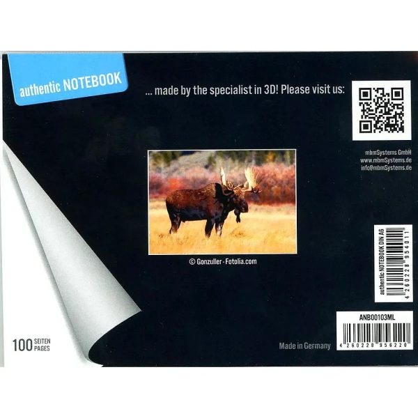 MOOSE BULL - Two (2) Notebooks with 3D Lenticular Covers - Unlined Pages - NEW Online Sale