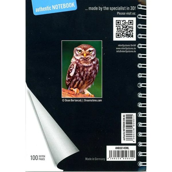 LITTLE OWL - Two (2) Notebooks with 3D Lenticular Covers - Unlined Pages - NEW Hot on Sale