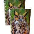 GREAT HORNED OWL - Two (2) Notebooks with 3D Lenticular Covers - Unlined Pages - NEW Fashion