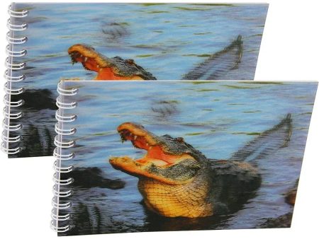 ALLIGATOR - Two (2) Notebooks with 3D Lenticular Covers - Unlined Pages - NEW Online now