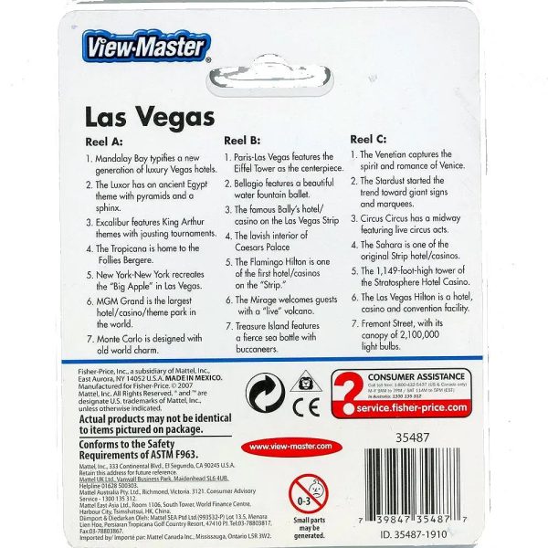 Las Vegas - View-Master 3 Reel Set on Card - NEW - (VBP-5487a) Discount