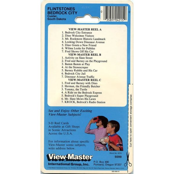 Flintstones Bedrock City - View-Master 3 Reel Set on Card - NEW - (VBP-5099) Hot on Sale