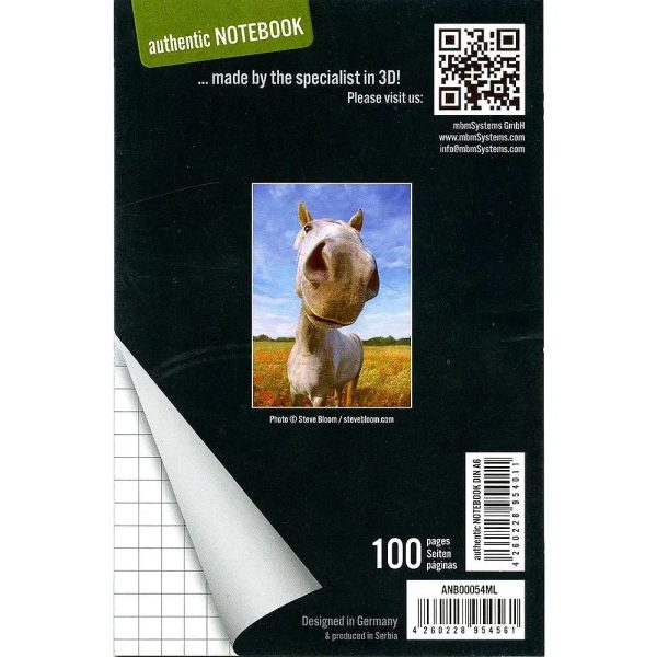 HORSE NOSE - Two (2) Notebooks with 3D Lenticular Covers - Graph Lined Pages - NEW For Discount