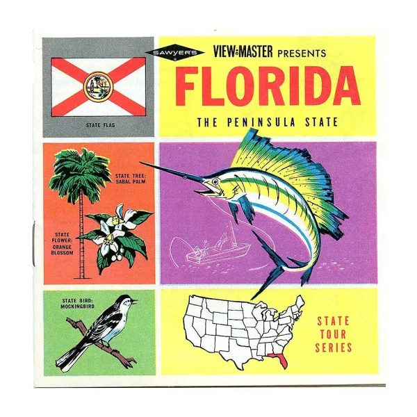 Florida - Map variant - View-Master - 3 Reel Packet - 1960s views -  Vintage - (ECO-A960-S6A) Online Hot Sale