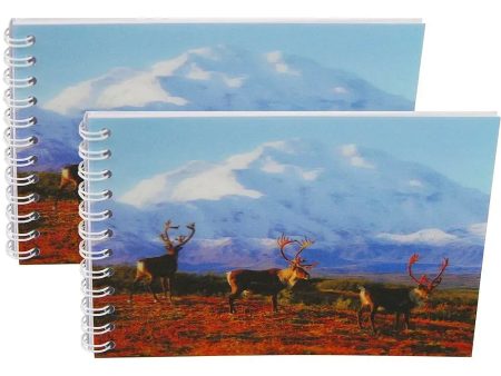 DENALI & CARIBOU - Two (2) Notebooks with 3D Lenticular Covers - Unlined Pages - NEW Online Hot Sale