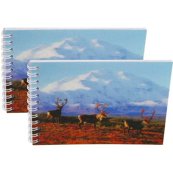 DENALI & CARIBOU - Two (2) Notebooks with 3D Lenticular Covers - Unlined Pages - NEW Online Hot Sale