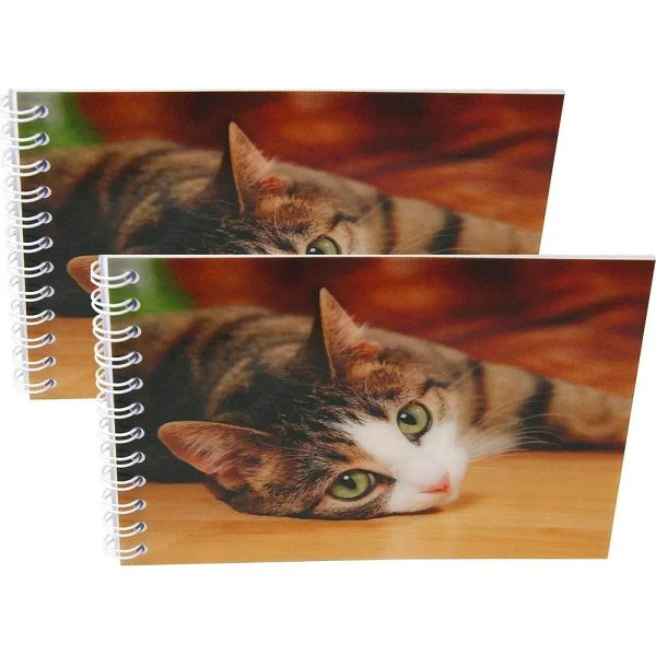 CAT - Two (2) Notebooks with 3D Lenticular Covers - Unlined Pages - NEW Online