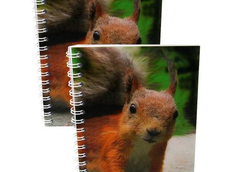 RED SQUIRREL - Two (2) Notebooks with 3D Lenticular Covers - Unlined Pages - NEW Online