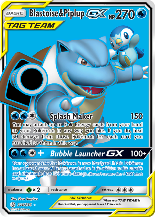 Blastoise & Piplup GX (214 236) [Sun & Moon: Cosmic Eclipse] Sale