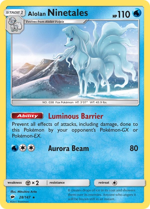 Alolan Ninetales (28 147) (Cracked Ice Holo) (Theme Deck Exclusive) [Sun & Moon: Burning Shadows] Discount