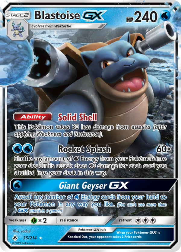 Blastoise GX (35 214) [Sun & Moon: Unbroken Bonds] on Sale