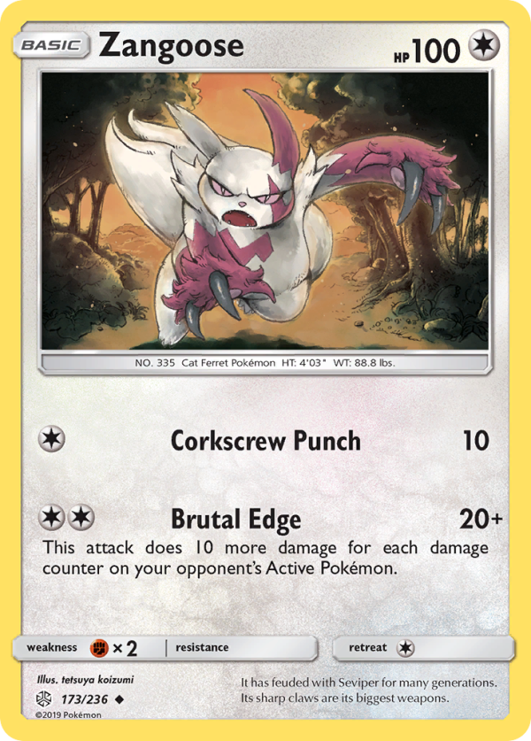 Zangoose (173 236) [Sun & Moon: Cosmic Eclipse] on Sale