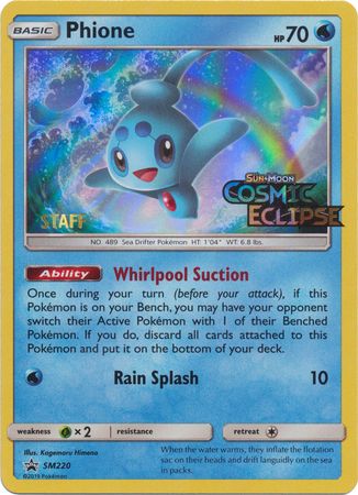 Phione (SM220) (Staff Prerelease Promo) [Sun & Moon: Black Star Promos] Discount