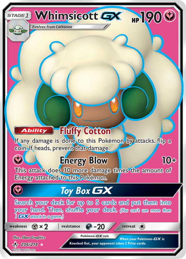 Whimsicott GX (206 214) [Sun & Moon: Unbroken Bonds] Discount